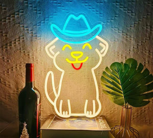 Happy Puppy Neon Sign