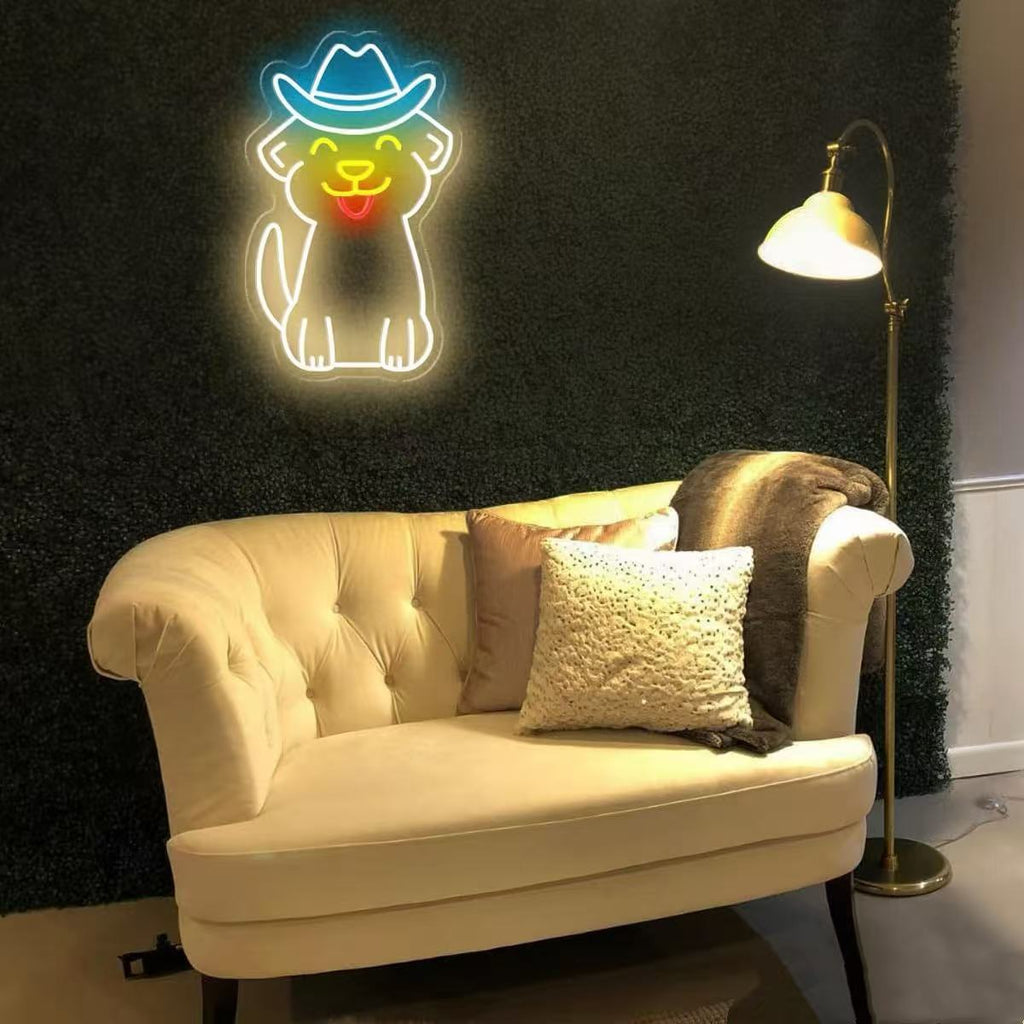 Happy Puppy Neon Sign