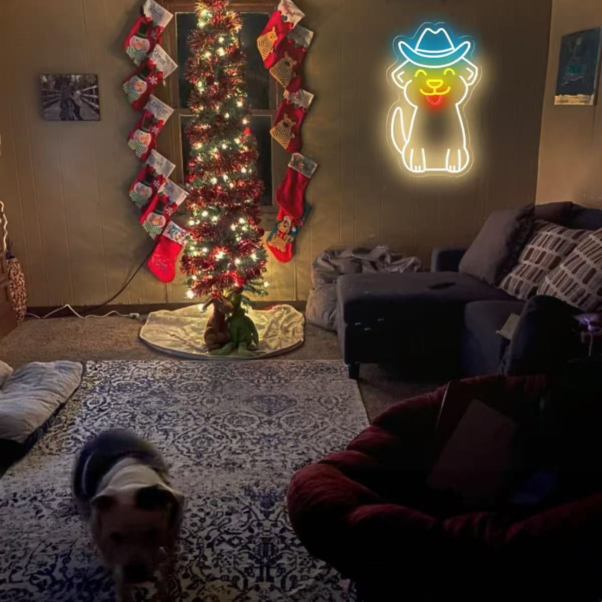 Happy Puppy Neon Sign