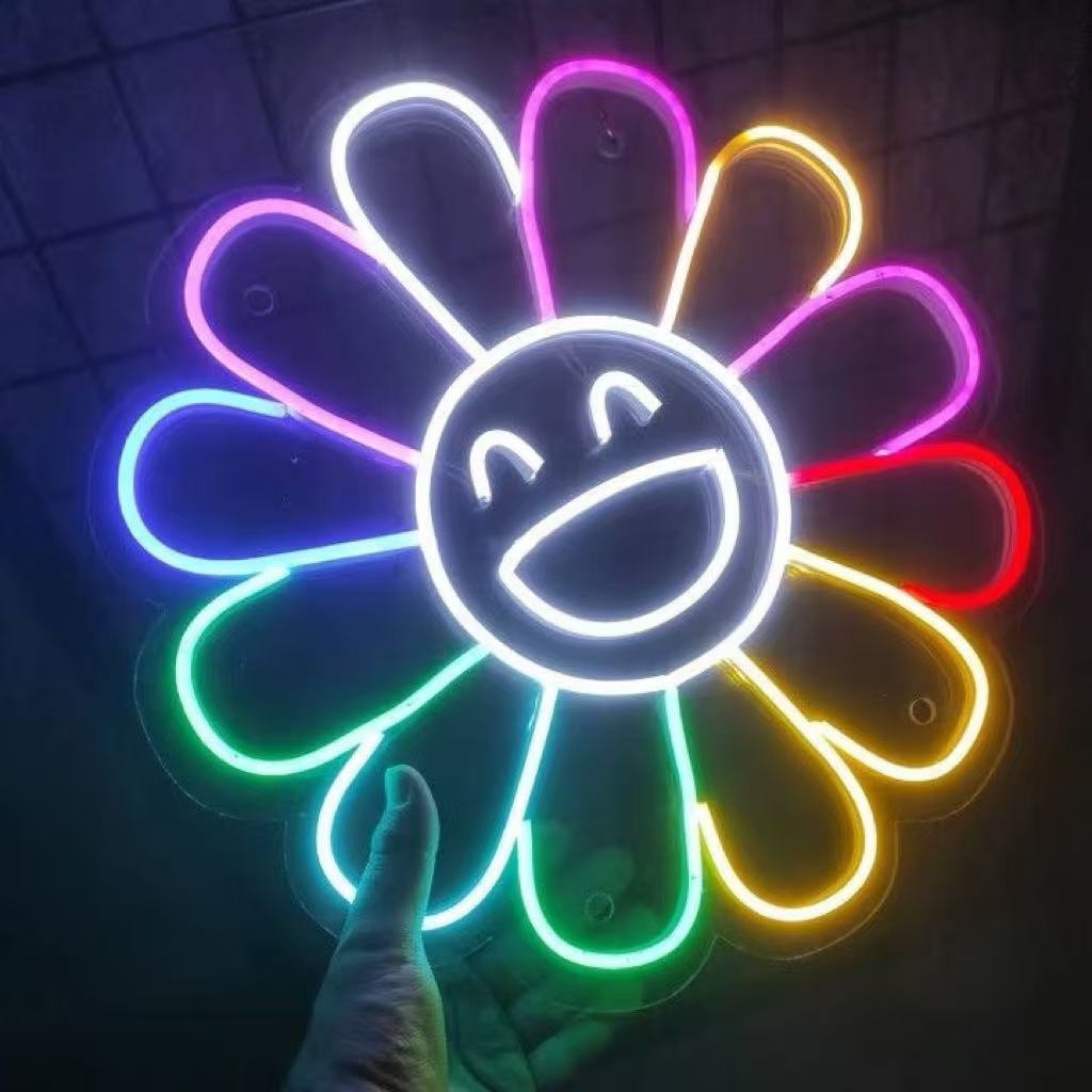 Smiley Sunflower Art Neon Sign