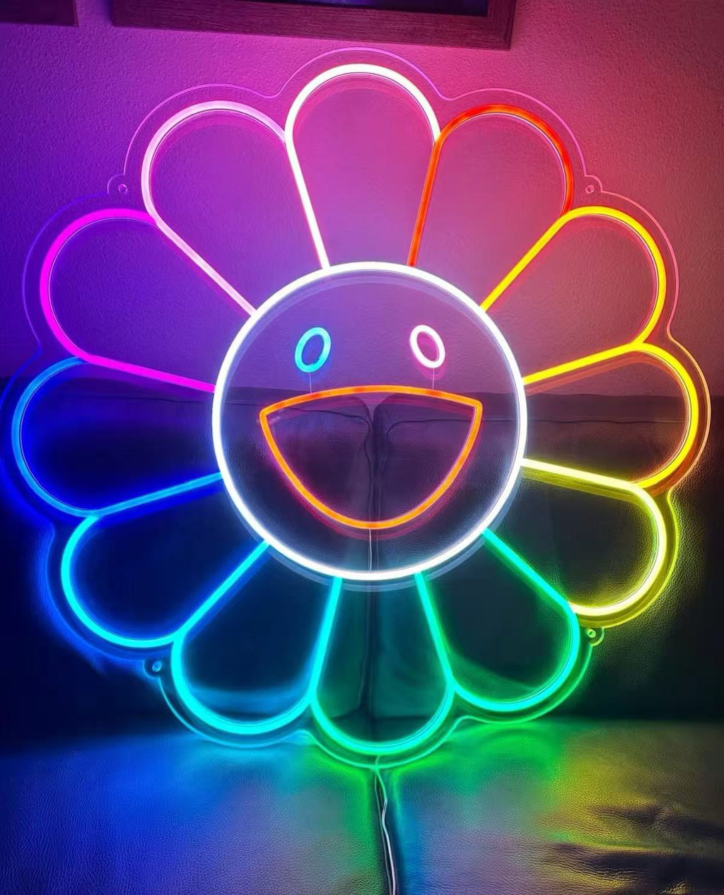 Smiley Sunflower Art Neon Sign