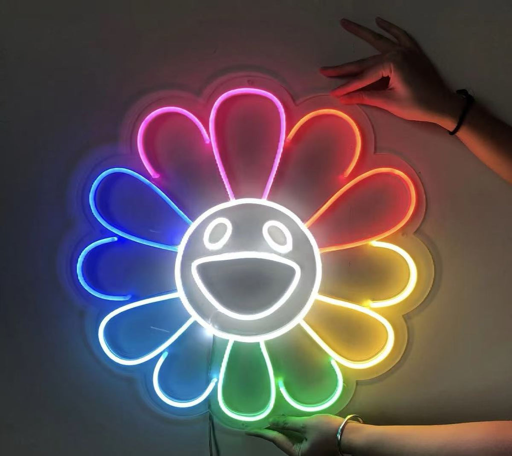 Smiley Sunflower Art Neon Sign